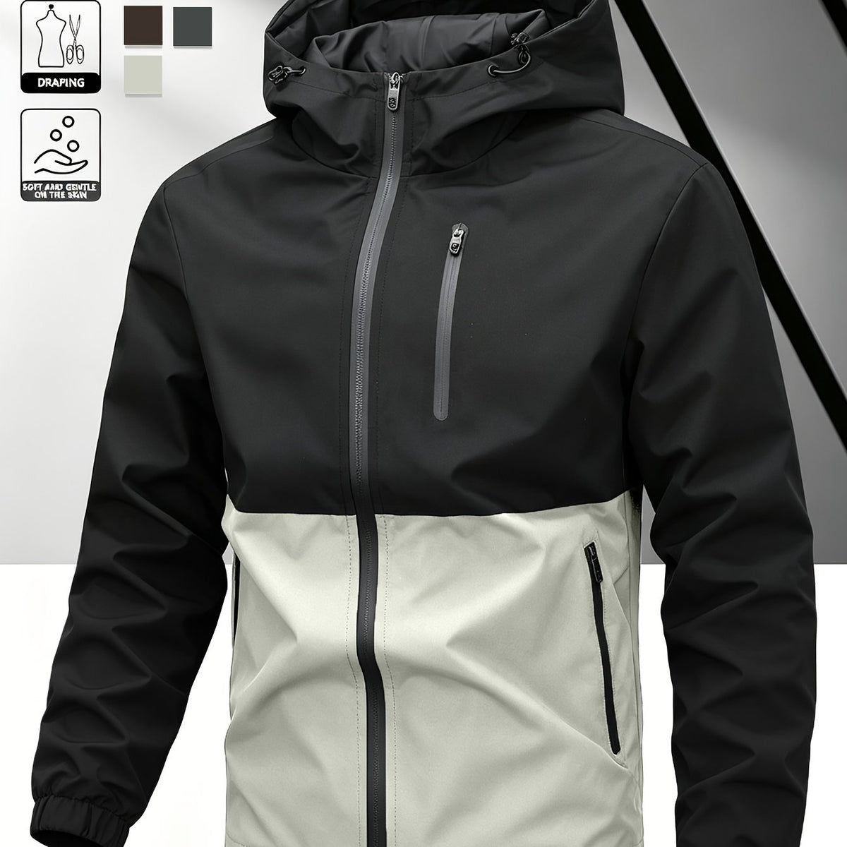 Darren - Colour Block Hooded Jacket | By Mason & Reed London