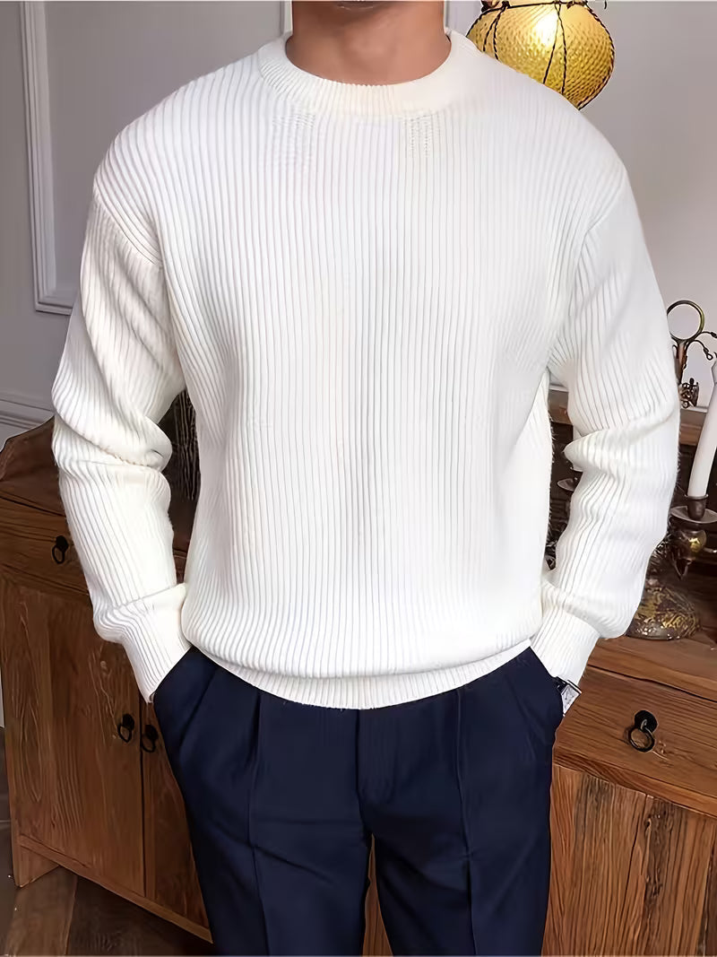 Callahan - Ribbed Knit Long Sleeve Sweater | By Mason & Reed London