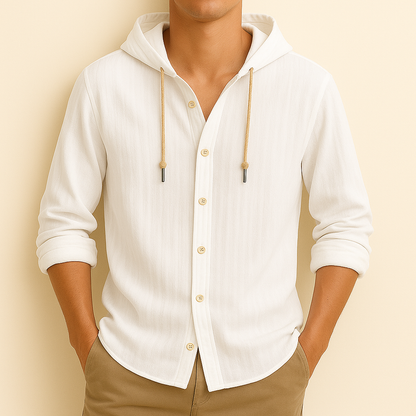 Milton - Relaxed Hooded Button-Up Shirt | By Mason & Reed London