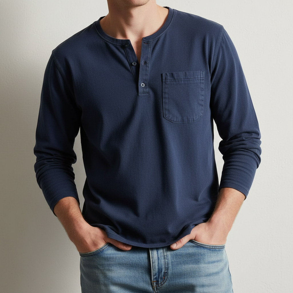 John - Relaxed Casual Henley Shirt | By Mason & Reed London