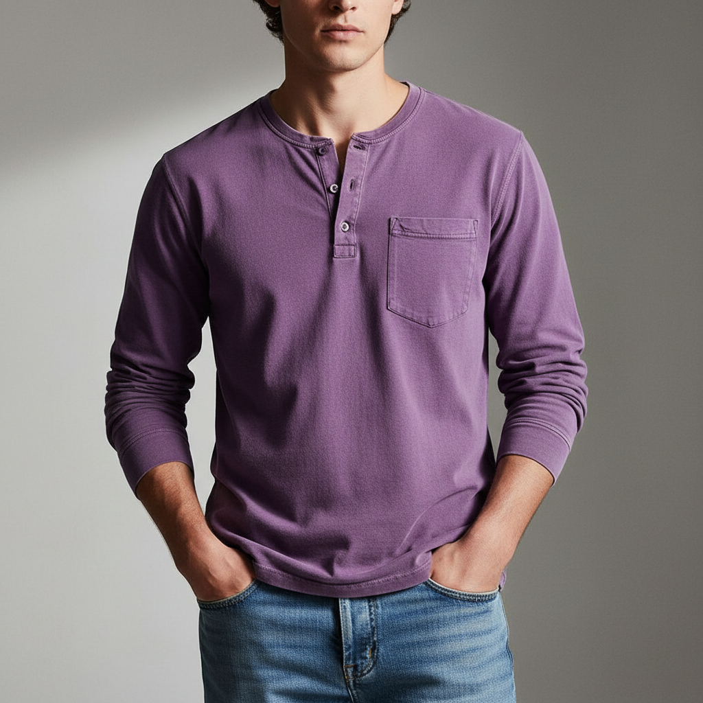 John - Relaxed Casual Henley Shirt | By Mason & Reed London