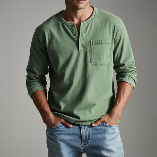 John - Relaxed Casual Henley Shirt | By Mason & Reed London
