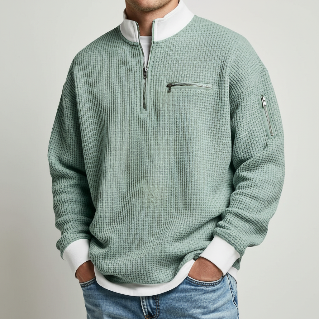 Dylan - Modern Grid Knit Sweater | By Mason & Reed London
