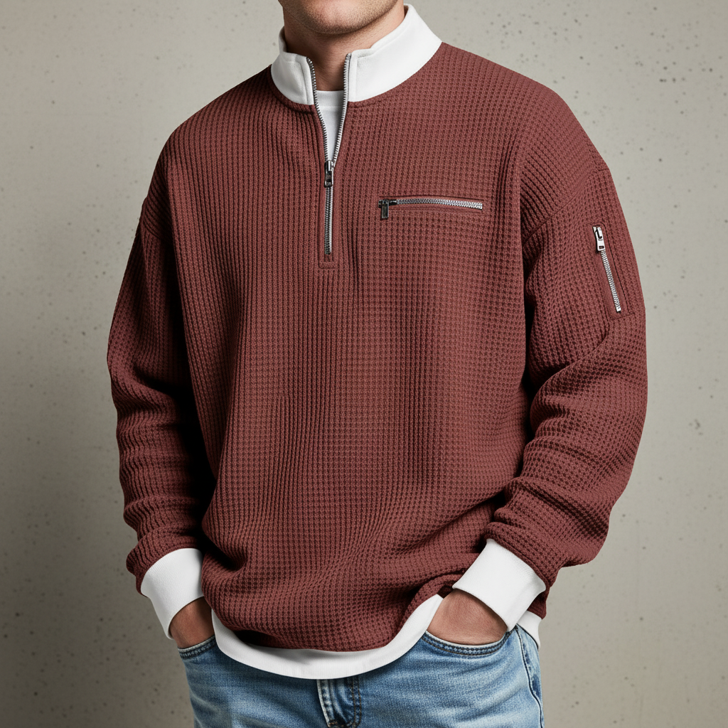 Dylan - Modern Grid Knit Sweater | By Mason & Reed London