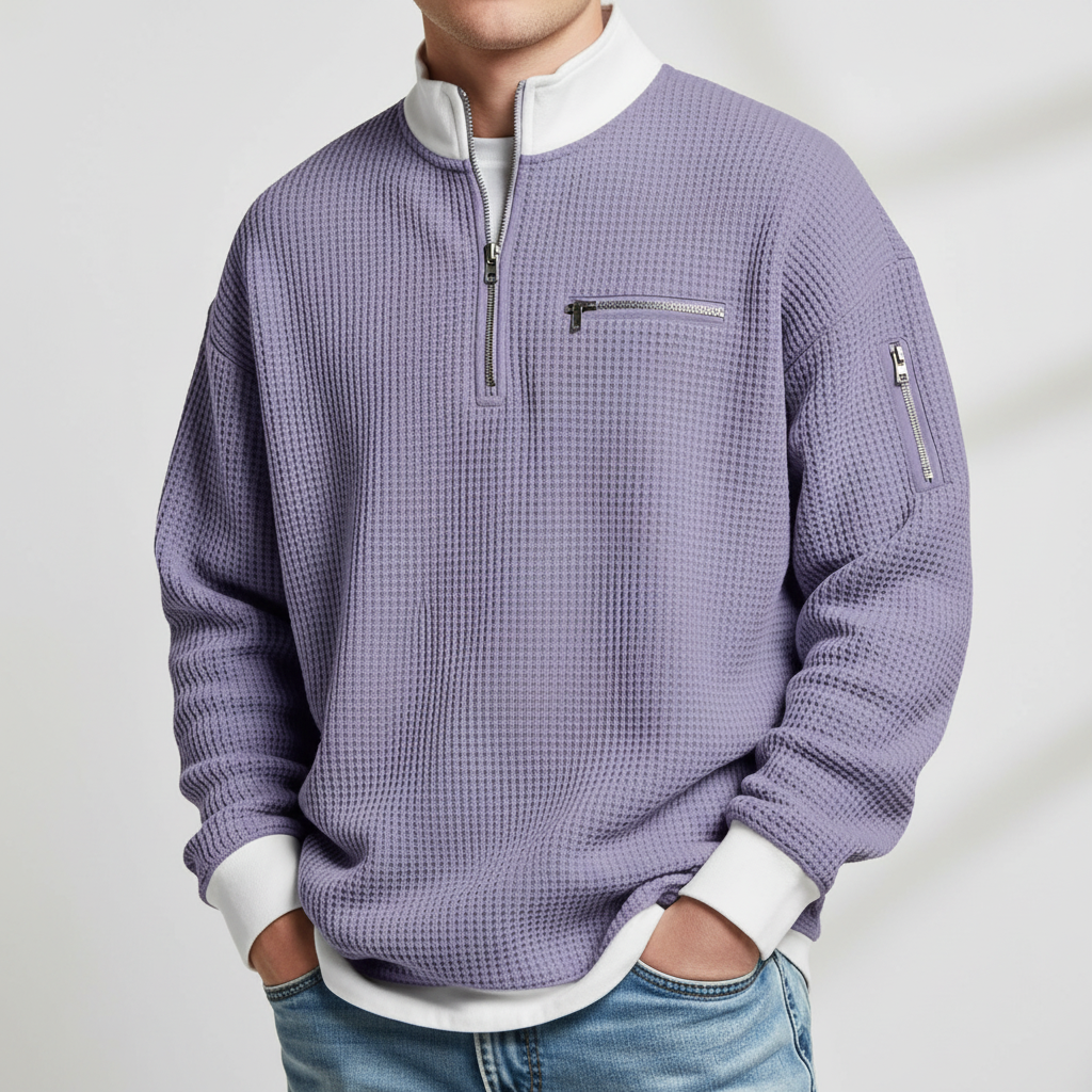 Dylan - Modern Grid Knit Sweater | By Mason & Reed London
