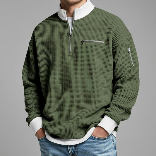 Dylan - Modern Grid Knit Sweater | By Mason & Reed London