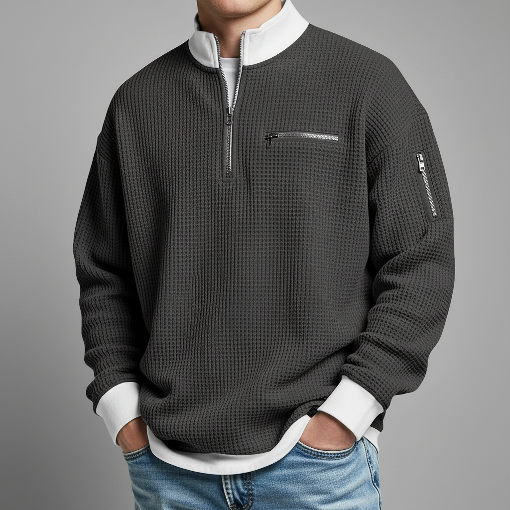 Dylan - Modern Grid Knit Sweater | By Mason & Reed London