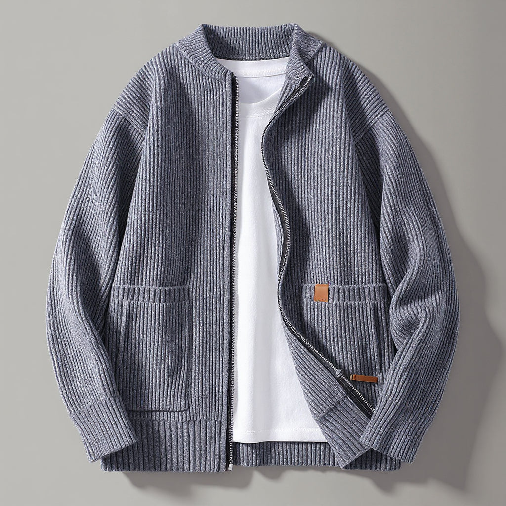Joseph - Modern Ribbed Zip Cardigan | By Mason & Reed London