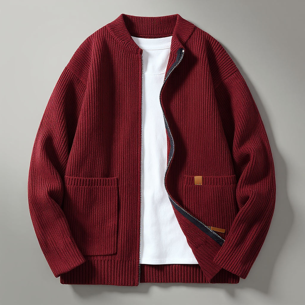 Joseph - Modern Ribbed Zip Cardigan | By Mason & Reed London