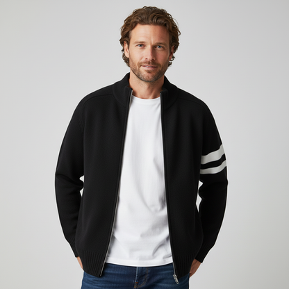 Christopher - Classic Ribbed Zip Sweater | By Mason & Reed London