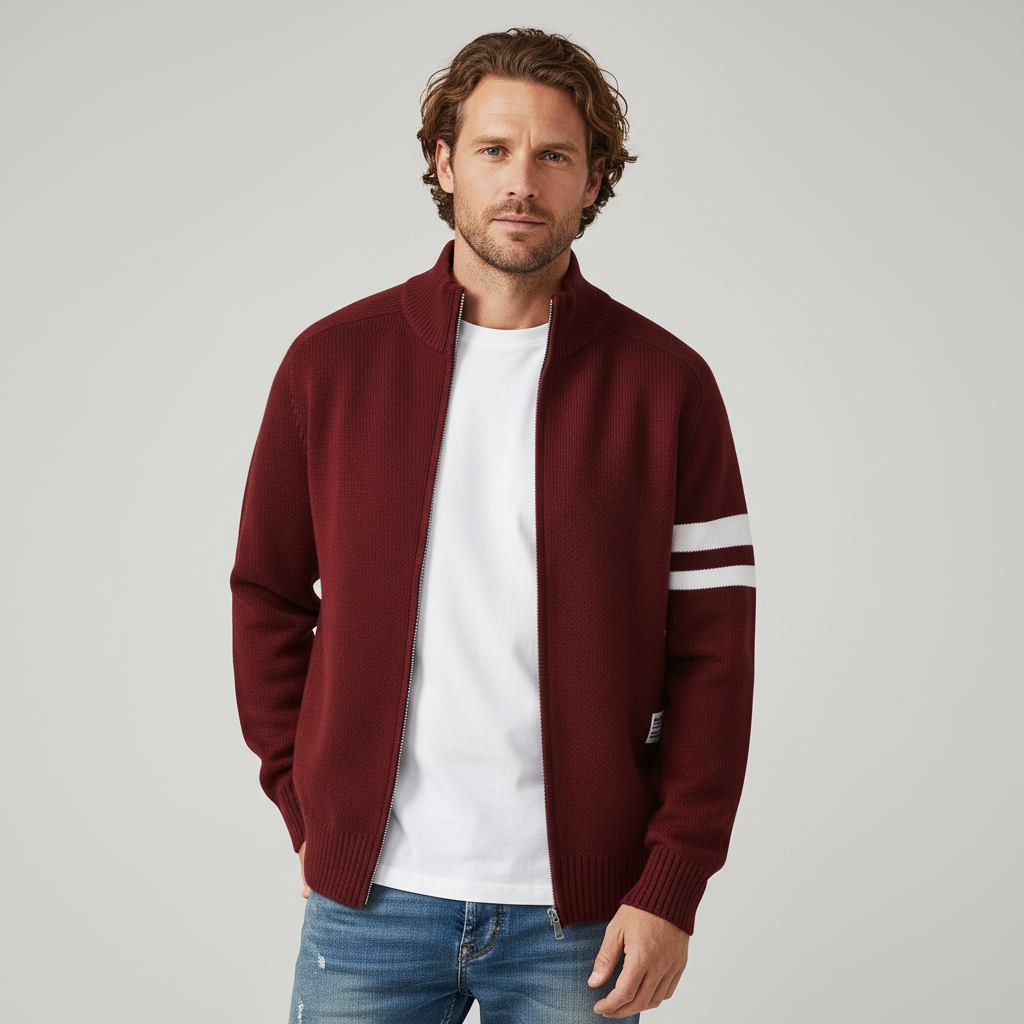 Christopher - Classic Ribbed Zip Sweater | By Mason & Reed London