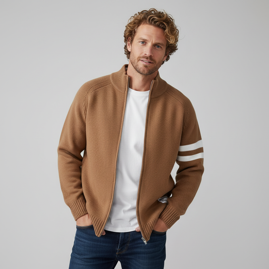 Christopher - Classic Ribbed Zip Sweater | By Mason & Reed London