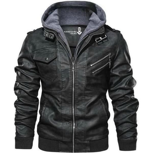 Rickey - Distressed Hooded Moto Jacket | By Mason & Reed London