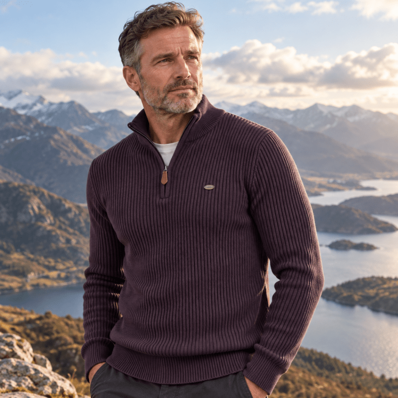 Ethan - Stand Collar Sweater | By Mason & Reed London