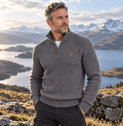 Ethan - Stand Collar Sweater | By Mason & Reed London