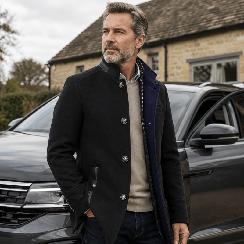 Tony - Classic Double-Layer Collar Coat | By Mason & Reed London