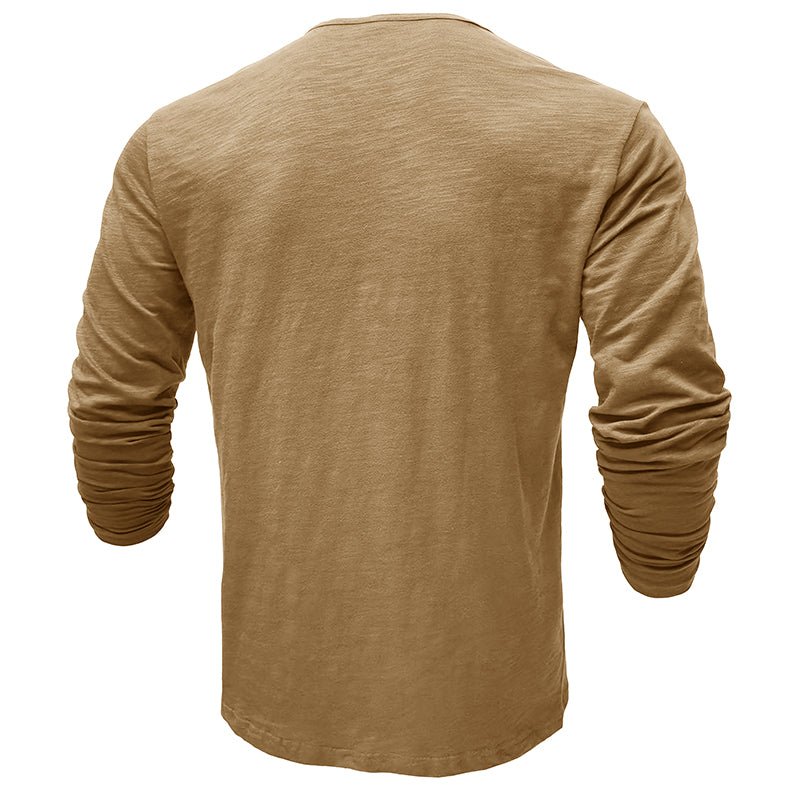 Gerald - Classic Long Sleeve Henley Shirt | By Mason & Reed London