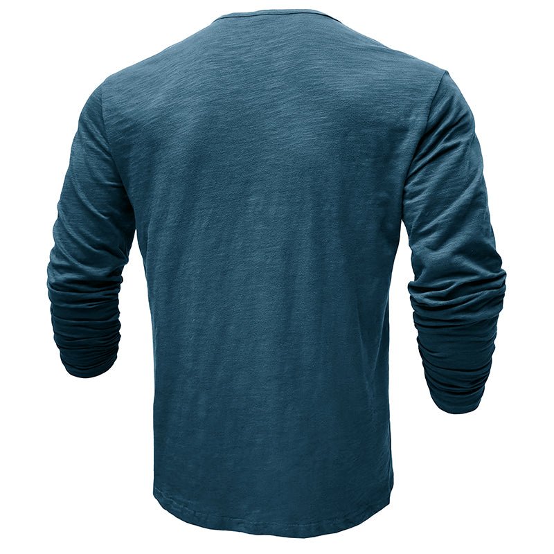 Gerald - Classic Long Sleeve Henley Shirt | By Mason & Reed London