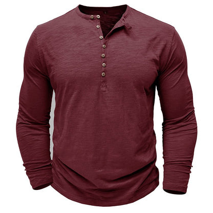 Gerald - Classic Long Sleeve Henley Shirt | By Mason & Reed London