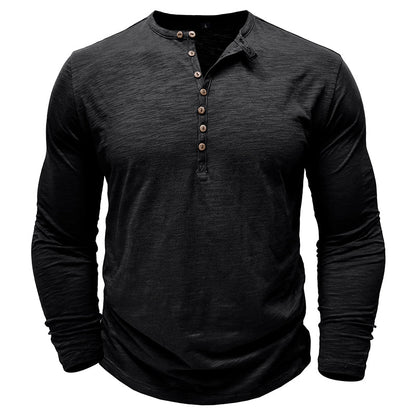 Gerald - Classic Long Sleeve Henley Shirt | By Mason & Reed London