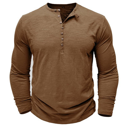 Gerald - Classic Long Sleeve Henley Shirt | By Mason & Reed London