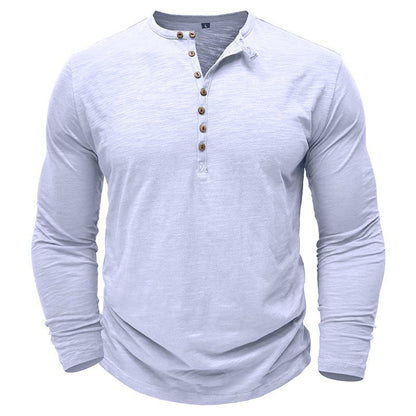 Gerald - Classic Long Sleeve Henley Shirt | By Mason & Reed London