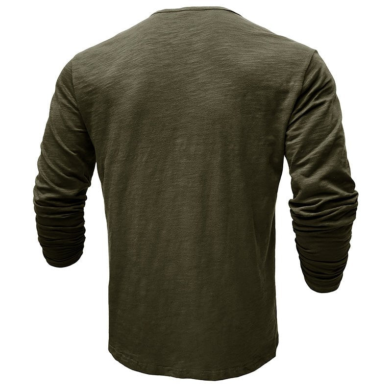 Gerald - Classic Long Sleeve Henley Shirt | By Mason & Reed London