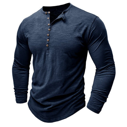 Gerald - Classic Long Sleeve Henley Shirt | By Mason & Reed London