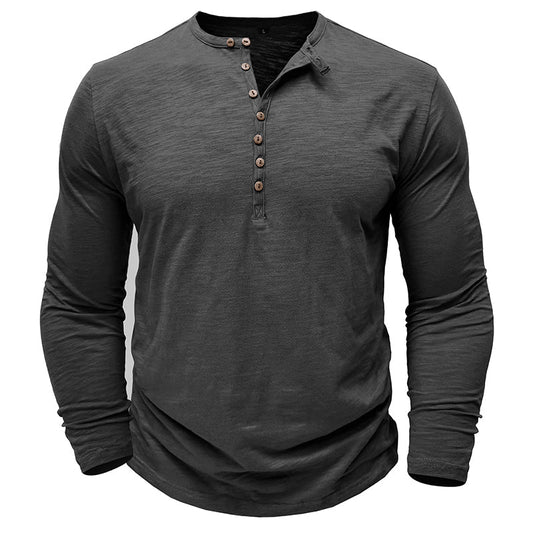 Gerald - Classic Long Sleeve Henley Shirt | By Mason & Reed London