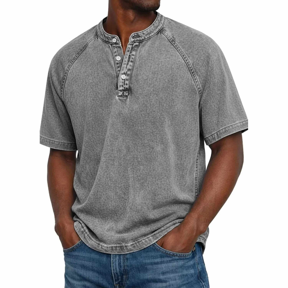 Ansel - Classic Short-Sleeve Henley | By Mason & Reed London