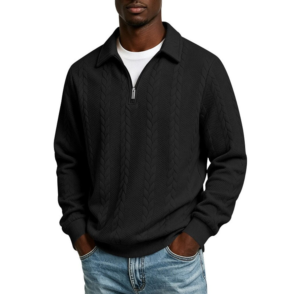 Juan - Jacquard Quarter-Zip Polo | By Mason & Reed London