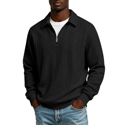 Juan - Jacquard Quarter-Zip Polo | By Mason & Reed London