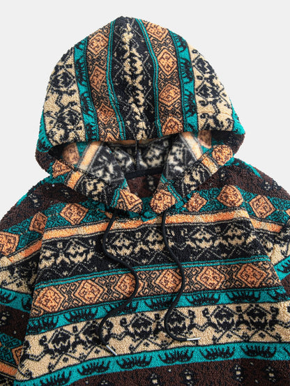 Edgar - Ethnic Geometric Hooded Pullover | By Mason & Reed London