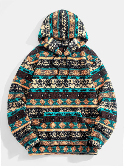 Edgar - Ethnic Geometric Hooded Pullover | By Mason & Reed London