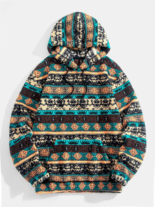 Edgar - Ethnic Geometric Hooded Pullover | By Mason & Reed London