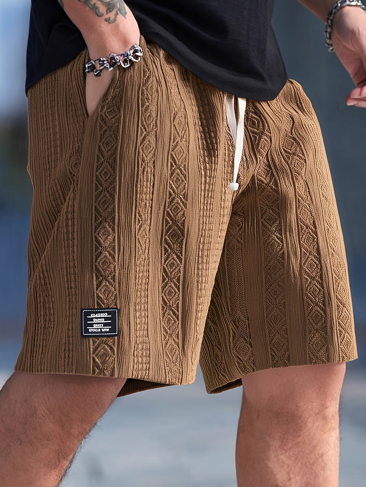 Brock - Diamond Knit Lounge Shorts | By Mason & Reed London
