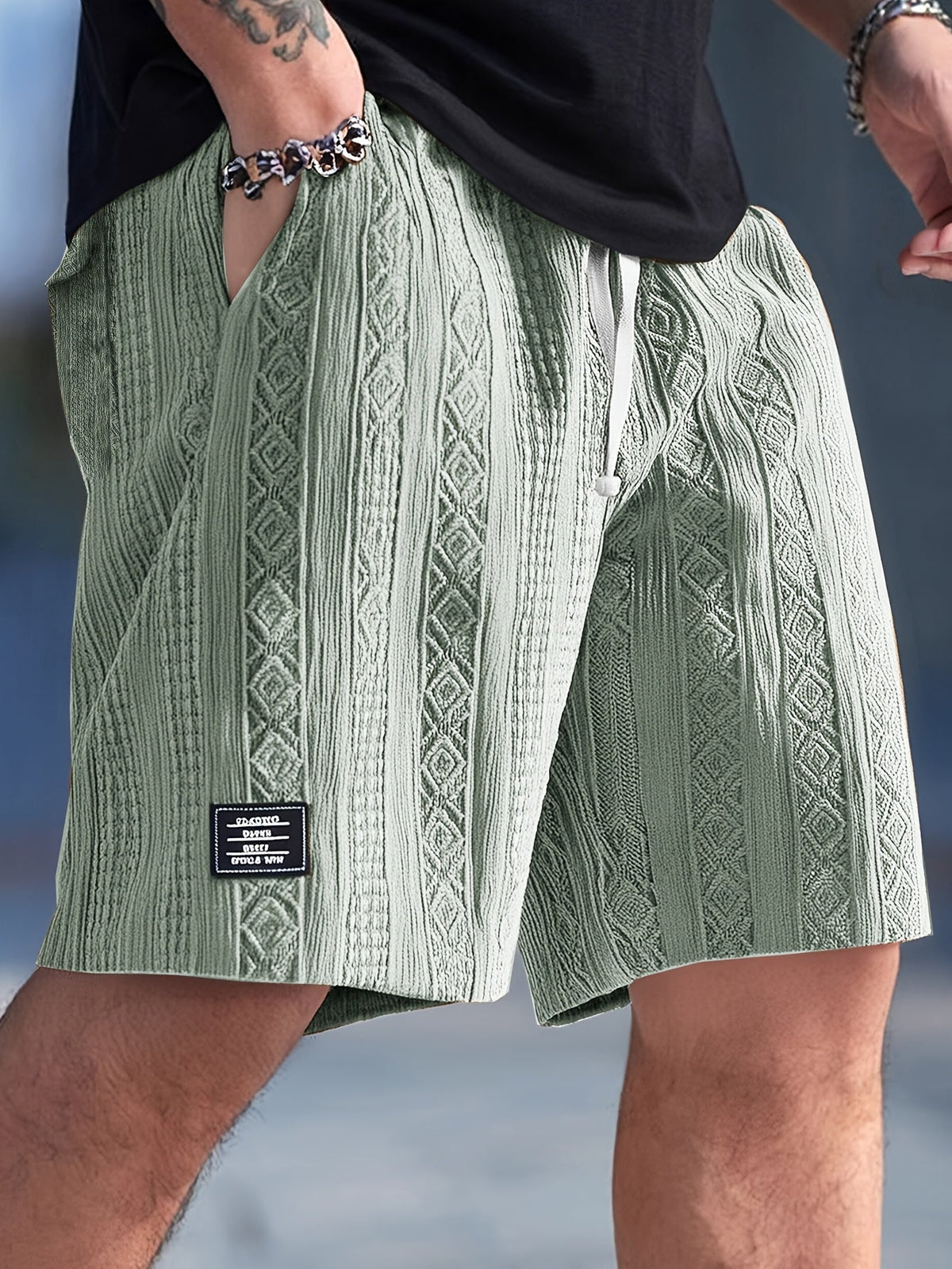 Brock - Diamond Knit Lounge Shorts | By Mason & Reed London