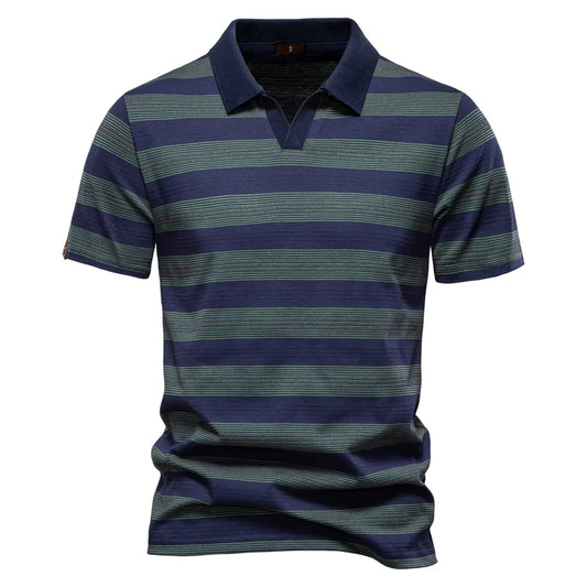 Warner -  Striped Short Sleeve Polo Shirt | By Mason & Reed London