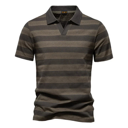 Warner -  Striped Short Sleeve Polo Shirt | By Mason & Reed London