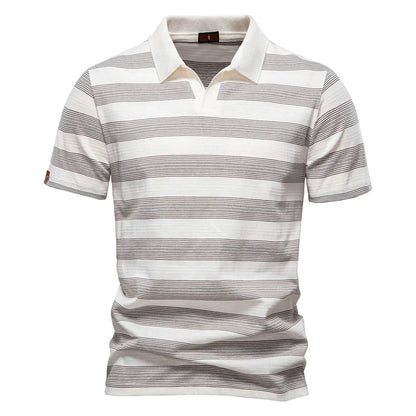 Warner -  Striped Short Sleeve Polo Shirt | By Mason & Reed London
