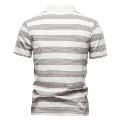 Warner -  Striped Short Sleeve Polo Shirt | By Mason & Reed London
