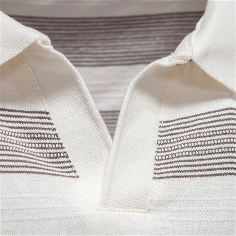 Warner -  Striped Short Sleeve Polo Shirt | By Mason & Reed London