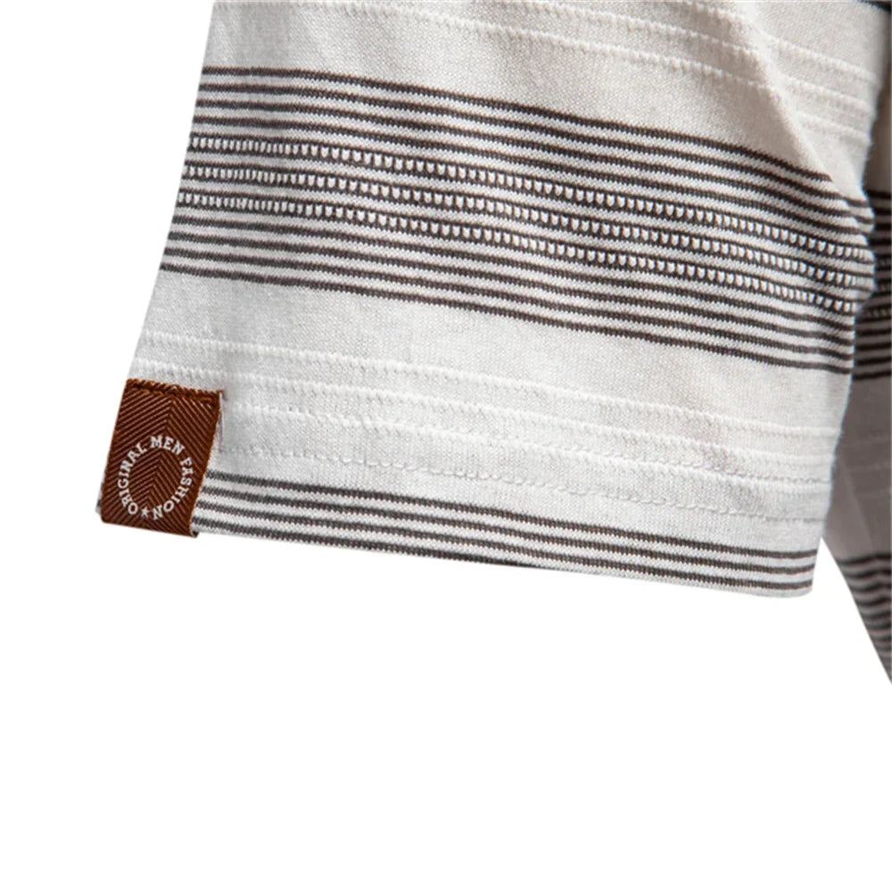 Warner -  Striped Short Sleeve Polo Shirt | By Mason & Reed London