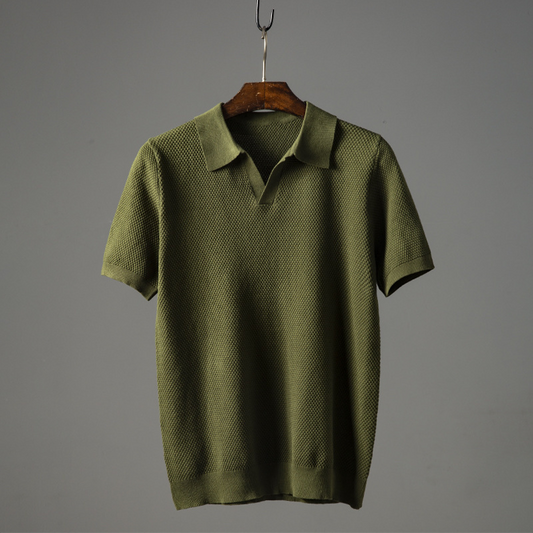 Russel - Lightweight Textured Polo Shirt | By Mason & Reed London