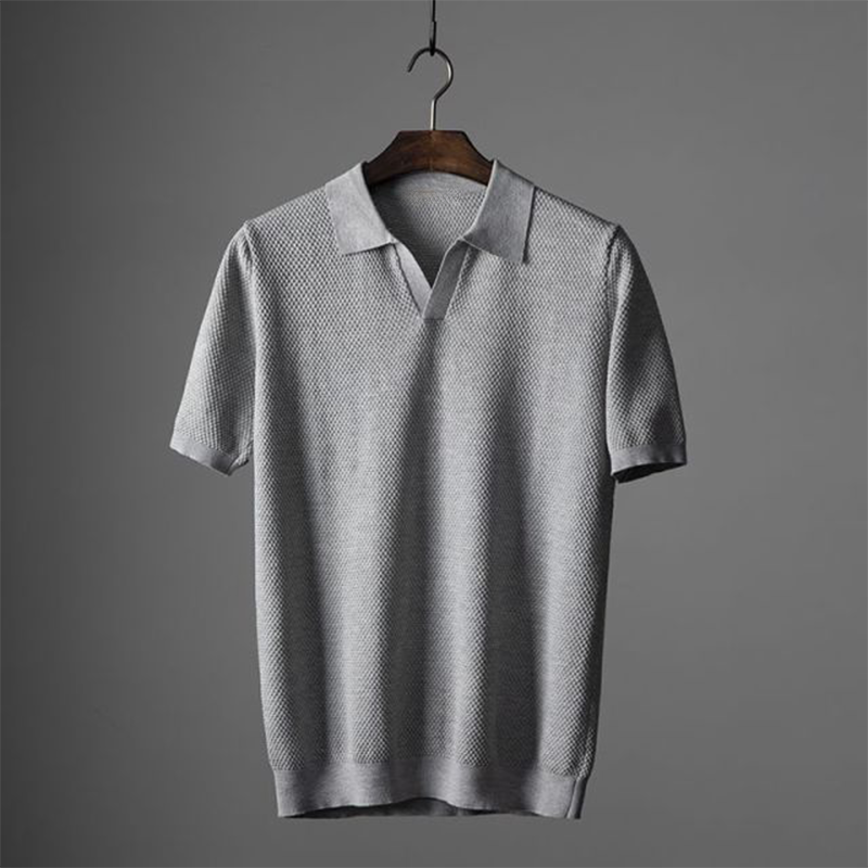 Russel - Lightweight Textured Polo Shirt | By Mason & Reed London