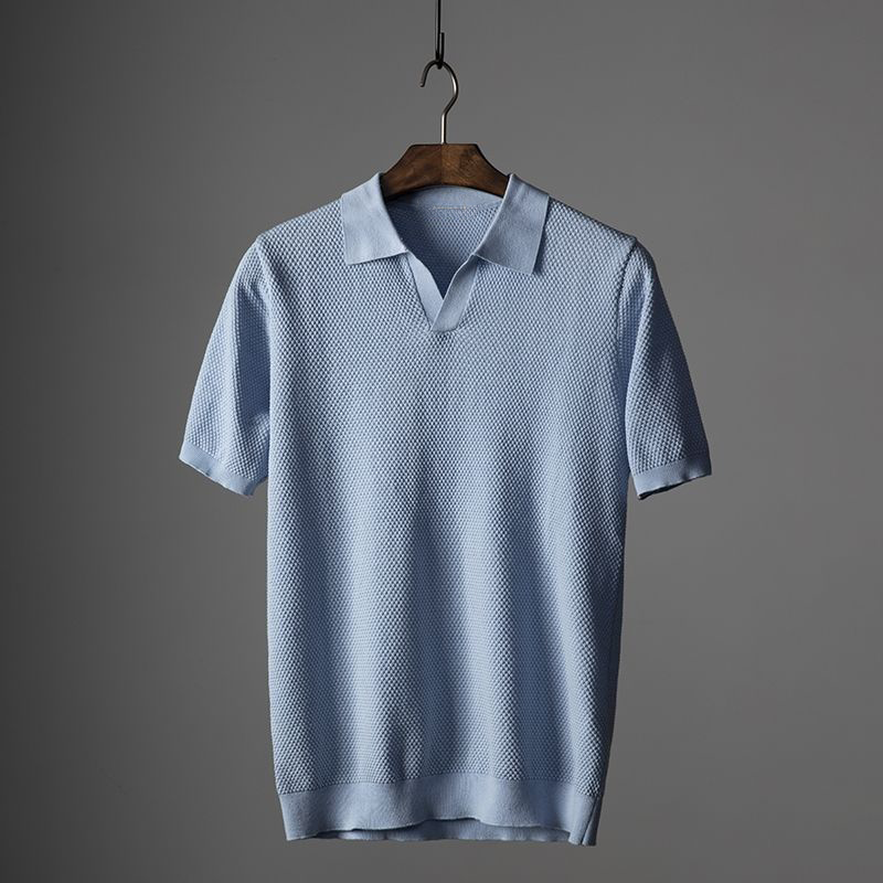 Russel - Lightweight Textured Polo Shirt | By Mason & Reed London