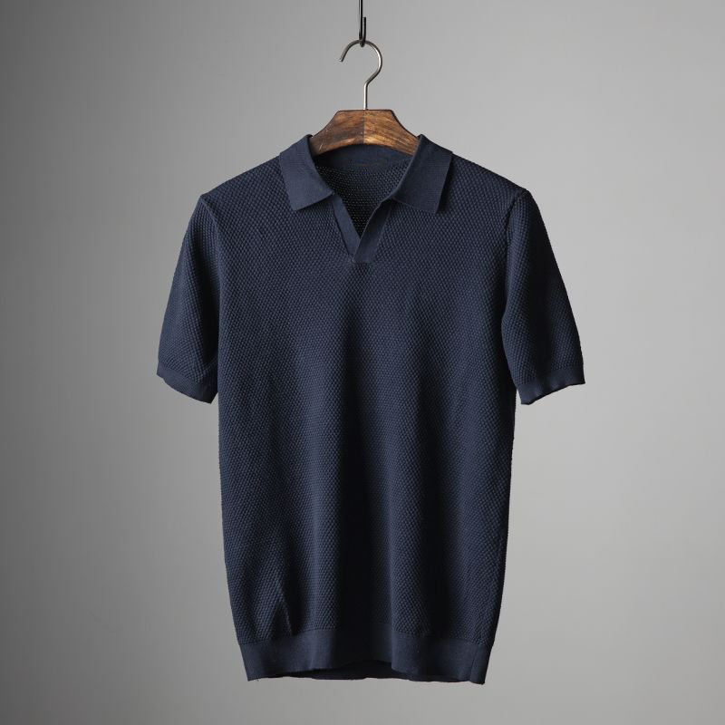 Russel - Lightweight Textured Polo Shirt | By Mason & Reed London