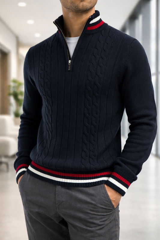 Grayson - Classic Luxe Zip Sweater | By Mason & Reed London