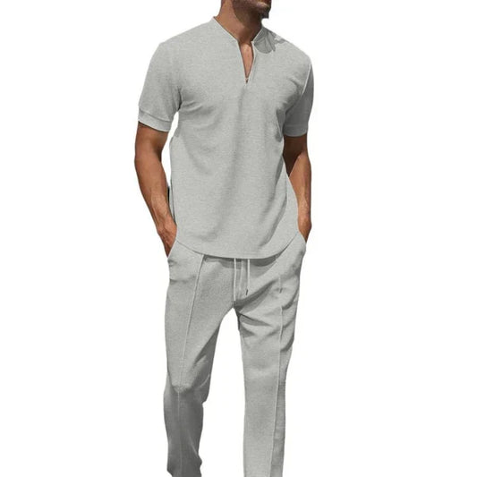 Urijah - Casual Waffle Polo Co-Ord Set | By Mason & Reed London
