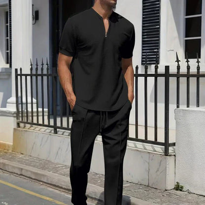 Urijah - Casual Waffle Polo Co-Ord Set | By Mason & Reed London